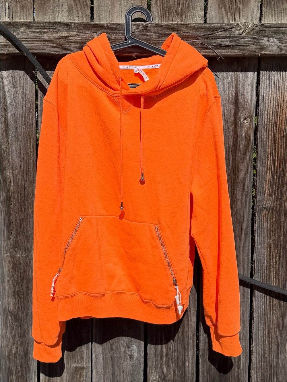 Adam Selman Sportwear Orange Hooded Sweatshirt - Casual Pullover